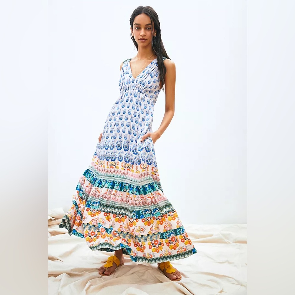 Anthropologie | S | Gathered Maxi Dress